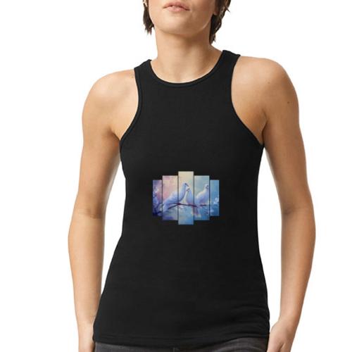 Symbols of Peace and Serenity - American Apparel Women’s Racerneck Tank
