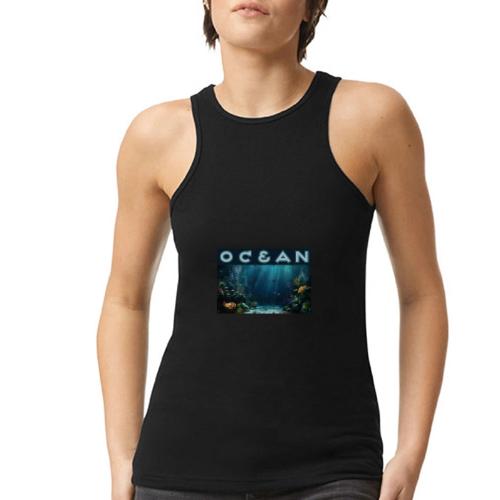 Ocean: Rainbow Reef Life - American Apparel Women’s Racerneck Tank
