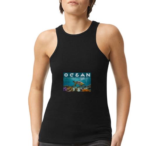 Ocean: Gentle Voyager - American Apparel Women’s Racerneck Tank