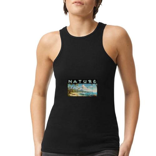 Nature: Sun-Kissed Shore - American Apparel Women’s Racerneck Tank