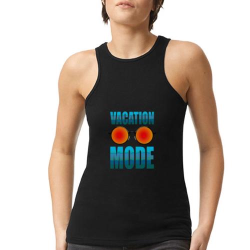 Vacation mode: Ocean Vibes On - American Apparel Women’s Racerneck Tank