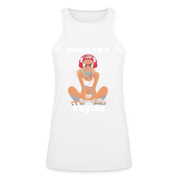 Dubstep Ruined My Vagina Funny Festival - American Apparel Women’s Racerneck Tank - black - Front