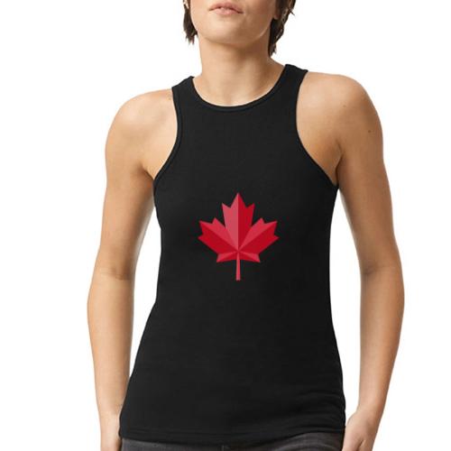 Canadian red maple leaf - American Apparel Women’s Racerneck Tank
