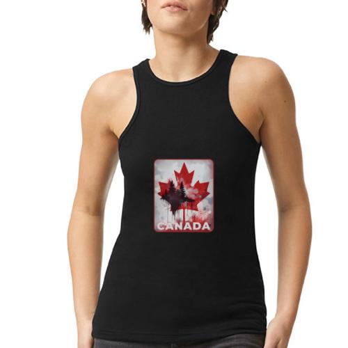 Canada's Maple Leaf Pride - American Apparel Women’s Racerneck Tank