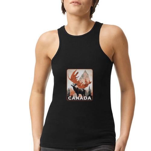 Canada Wild Spirit - American Apparel Women’s Racerneck Tank
