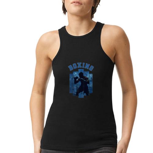 Boxing Never Stops - American Apparel Women’s Racerneck Tank