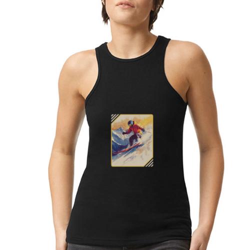 Skiing Through Snow Dreams - American Apparel Women’s Racerneck Tank