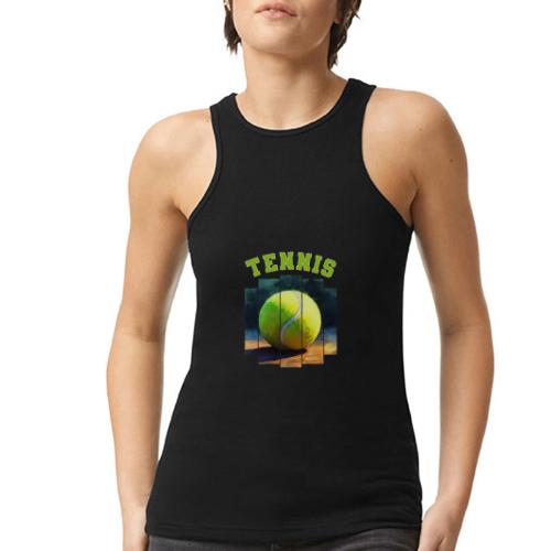 Tennis Vibes Only - American Apparel Women’s Racerneck Tank