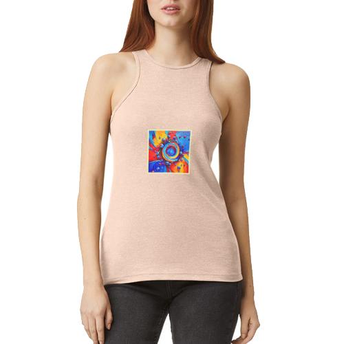 Vibrant Berry Vortex - American Apparel Women’s Racerneck Tank