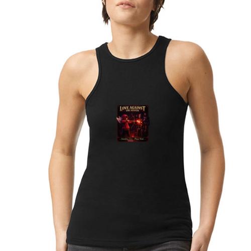 Love Against The System – Cyberpunk Art - American Apparel Women’s Racerneck Tank