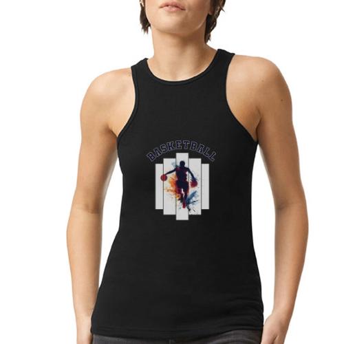 Basketball Never Stops - American Apparel Women’s Racerneck Tank