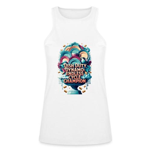Dish Duty Dynamo T Shirt, Endless Cycle Champion - American Apparel Women’s Racerneck Tank