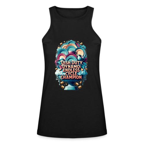 Dish Duty Dynamo T Shirt, Endless Cycle Champion - American Apparel Women’s Racerneck Tank