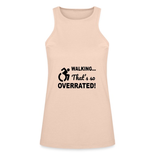 Walking is overrated. Wheelchair humor shirt * - American Apparel Women’s Racerneck Tank