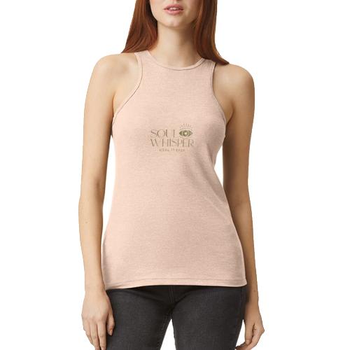 Soul Whisper - Metallic Design - American Apparel Women’s Racerneck Tank