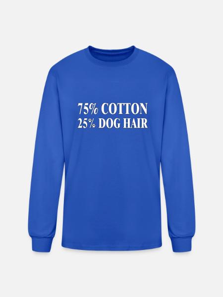 Dog Hair Cotton Blend Tee - Men's Long Sleeve T-Shirt - royal blue