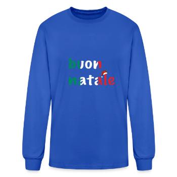 Buon Natale Cadeau de chemise de Noël italien - T-shirt à manches longues Homme - bleu roi - Devant