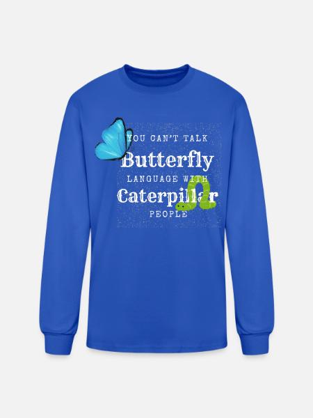 Butterfly Language Tee - Men's Long Sleeve T-Shirt - royal blue