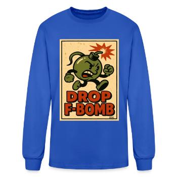 Drop F-Bomb Cartoon Bomb - Men's Long Sleeve T-Shirt - royal blue - Front