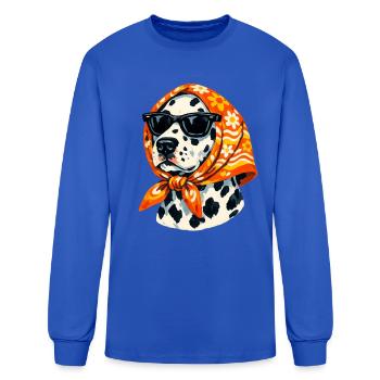Fabulous Retro Dalmatian Headscarf - Men's Long Sleeve T-Shirt - royal blue - Front
