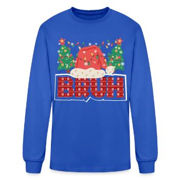 Funny Reindeer Elf Christmas Holiday Gift Shirt - Men's Long Sleeve T-Shirt - royal blue - Front