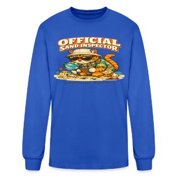 Official Sand Inspector Cat - Funny Beach Cat - Men's Long Sleeve T-Shirt - royal blue - Front
