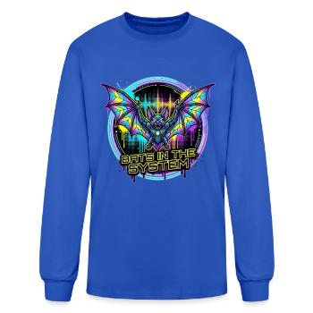 Neon Bat System Emblem - Men's Long Sleeve T-Shirt - royal blue - Front