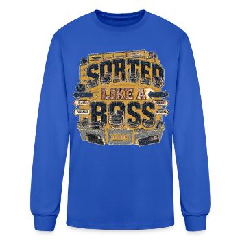 Mail Carrier Boss Postman Route Leader Pride Humor - Men's Long Sleeve T-Shirt - royal blue - Front