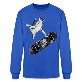 Skatecat Noir Kick - Men's Long Sleeve T-Shirt - royal blue - Front