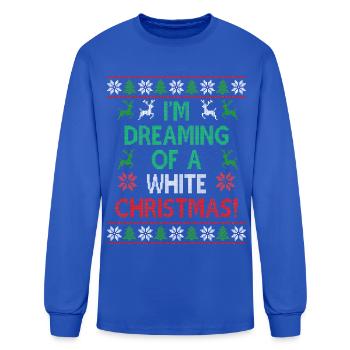 I'm dreamin of a white Christmas, ugly sweater - Men's Long Sleeve T-Shirt - royal blue - Front