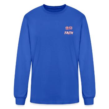 Faith - Men's Long Sleeve T-Shirt - royal blue - Front