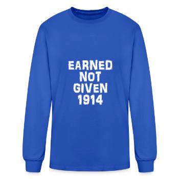 Earned not given 1914- pure white - Men's Long Sleeve T-Shirt - royal blue - Front