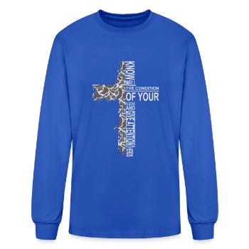 Camo Cross - Men's Long Sleeve T-Shirt - royal blue - Front