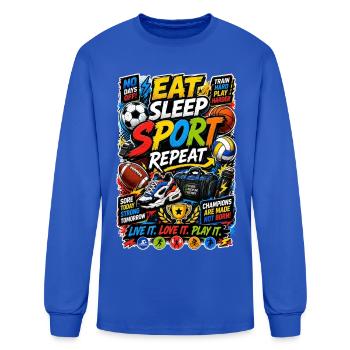 Eat Sleep Sport Repeat: Athletic Burst - Men's Long Sleeve T-Shirt - royal blue - Front