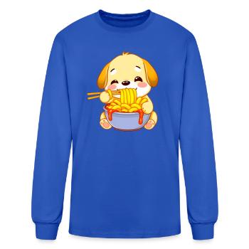 Golden Retriever puppy happily slurping Rabokki! - Men's Long Sleeve T-Shirt - royal blue - Front
