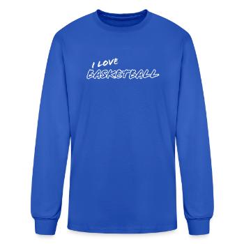 I Love Basketball Design - Men's Long Sleeve T-Shirt - royal blue - Front