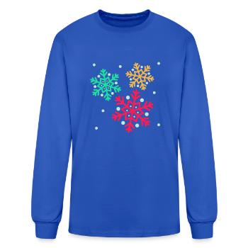 Snowflake, Winter sports - Men's Long Sleeve T-Shirt - royal blue - Front