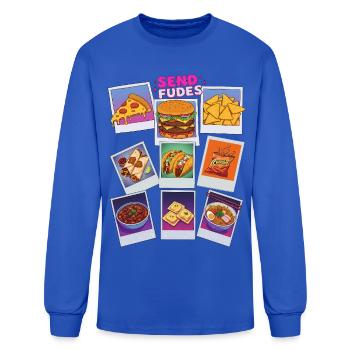 Polaroid Send Fudes Food Mashup Collage - Men's Long Sleeve T-Shirt - royal blue - Front
