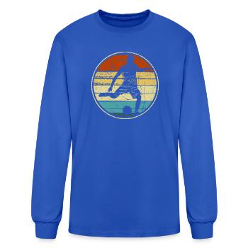 Retro Circle Soccer Silhouette - Men's Long Sleeve T-Shirt - royal blue - Front