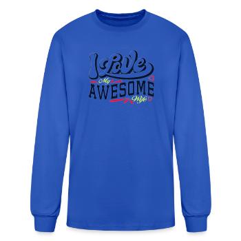 I Love My Awesome Wife - Men's Long Sleeve T-Shirt - royal blue - Front