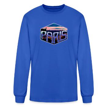 Paris la Nuit (Paris at Night) - Men's Long Sleeve T-Shirt - royal blue - Front