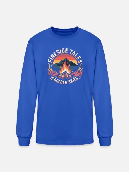 Fireside Tales And Golden Skies - Men's Long Sleeve T-Shirt - royal blue