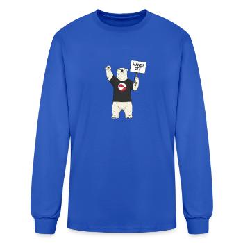 Design de protestation contre les ours polaires du Groenland - T-shirt à manches longues Homme - bleu roi - Devant