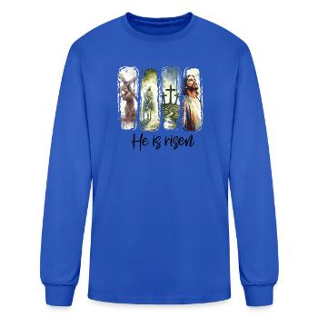 He Is Risen: Resurrection Journey - Men's Long Sleeve T-Shirt - royal blue - Front