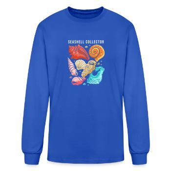 Collectionneur de coquillages de plage en coquillages - T-shirt à manches longues Homme - bleu roi - Devant