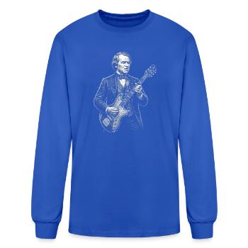 Andrew Johnson Guitarist Portrait  - Men's Long Sleeve T-Shirt - royal blue - Front