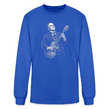 William McKinley Vintage Blues Maestro with Guitar - Men's Long Sleeve T-Shirt - royal blue - Front