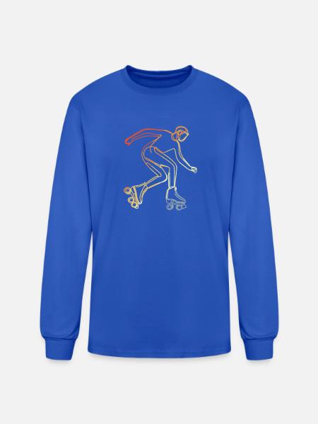 Roller Skater Sketch - Men's Long Sleeve T-Shirt - royal blue