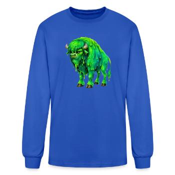 Emerald Drip Bull  - Men's Long Sleeve T-Shirt - royal blue - Front
