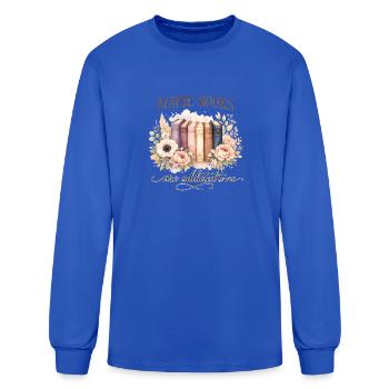 Maybe Books Floral Love - Men's Long Sleeve T-Shirt - royal blue - Front